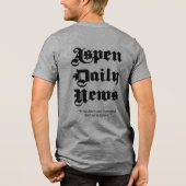 Aspen Daily News Mannen’s grijs T-shirt (Achterkant)