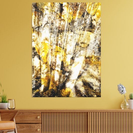 Aspen Forest Abstract Canvas Afdruk (Insitu (Woonkamer))