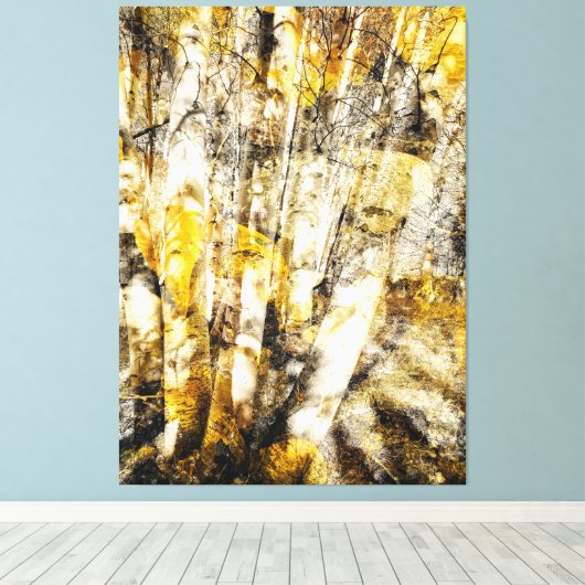 Aspen Forest Abstract Canvas Afdruk (Insitu (Houten vloer))