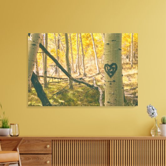 Aspen Forest in de herfst Canvas Afdruk (Insitu (Woonkamer))