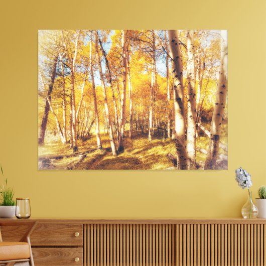 Aspen Forest in levendige herfstkleuren Canvas Afdruk (Insitu (Woonkamer))