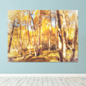 Aspen Forest in levendige herfstkleuren Canvas Afdruk (Insitu (Houten vloer))