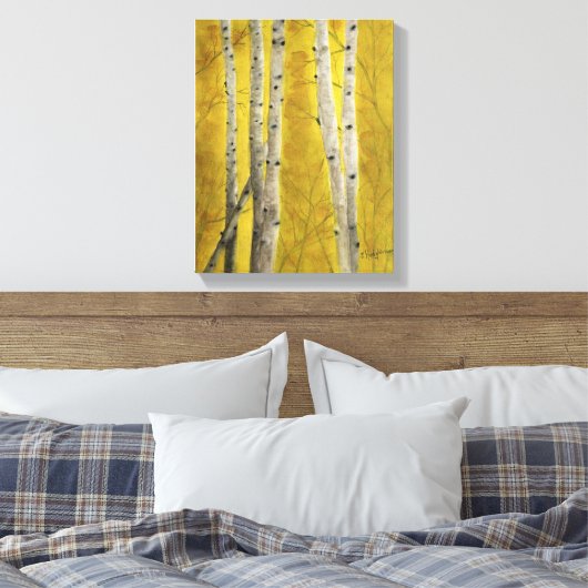 ASPEN FOREST - waterverf, verpakte canvas print (Insitu (Slaapkamer))