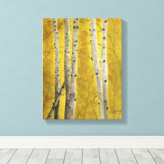 ASPEN FOREST - waterverf, verpakte canvas print (Insitu (Houten vloer))