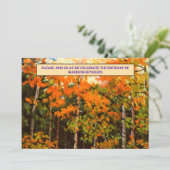 Aspen Glow Birthday Orange, Yellow, Green & Blue Kaart (Staand voorkant)