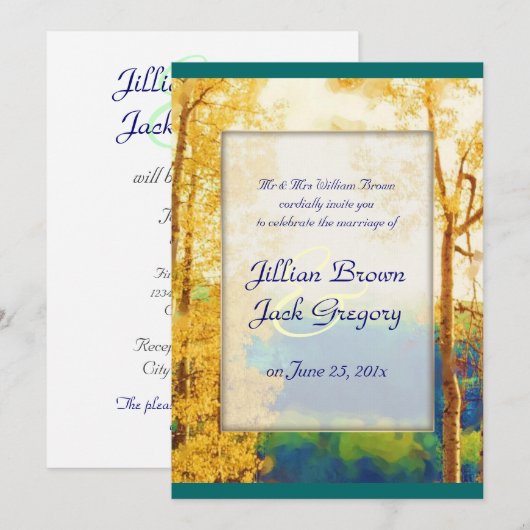 Aspen Glow WEDDING-uitnodiging Kaart (Voorkant / Achterkant)