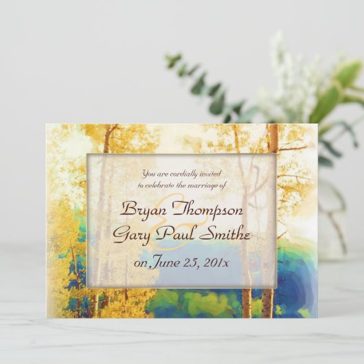 Aspen Glow WEDDING-uitnodiging Kaart (Staand voorkant)