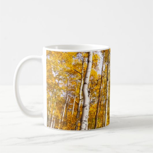 Aspen Groove Yellow Fall Leaves Koffiemok (Links)