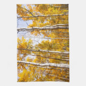 Aspen Groove Yellow Fall Leaves Theedoek (Verticaal)
