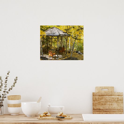 "Aspen Hideaway" Gazebo, herfst Poster (Keuken)