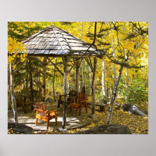 "Aspen Hideaway" Gazebo, herfst Poster (Voorkant)