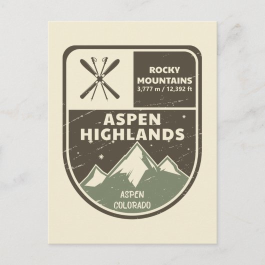 Aspen Highlands Aspen Rocky Mountains Colorado Briefkaart (Voorkant)