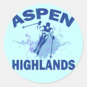 ASPEN HIGHLANDS RONDE STICKER (Voorkant)