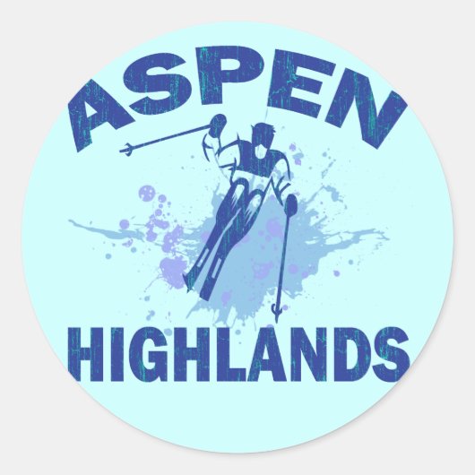 ASPEN HIGHLANDS RONDE STICKER (Voorkant)