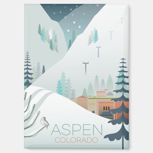 Aspen koelkastmagneet magneet (Voorkant)