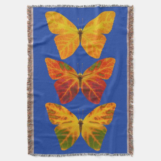 Aspen Leaf Butterflies Deken (Voorkant Verticaal)