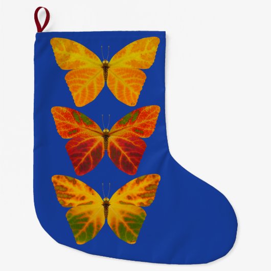 Aspen Leaf Butterflies Grote Kerstsok (Voorkant)
