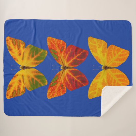 Aspen Leaf Butterflies Sherpa Deken (Voorkant (horizontaal))