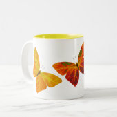 Aspen Leaf Butterflies Tweekleurige Koffiemok (Voorkant links)