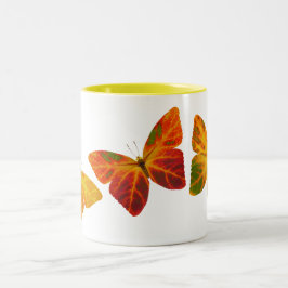 Aspen Leaf Butterflies Tweekleurige Koffiemok