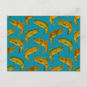 Aspen Leaf Rainbow Trout Seamless Pattern 2018 Briefkaart (Voorkant)
