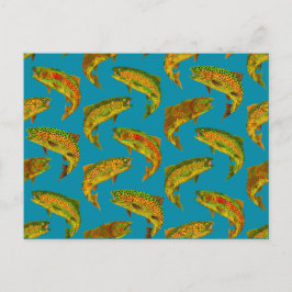 Aspen Leaf Rainbow Trout Seamless Pattern 2018 Briefkaart