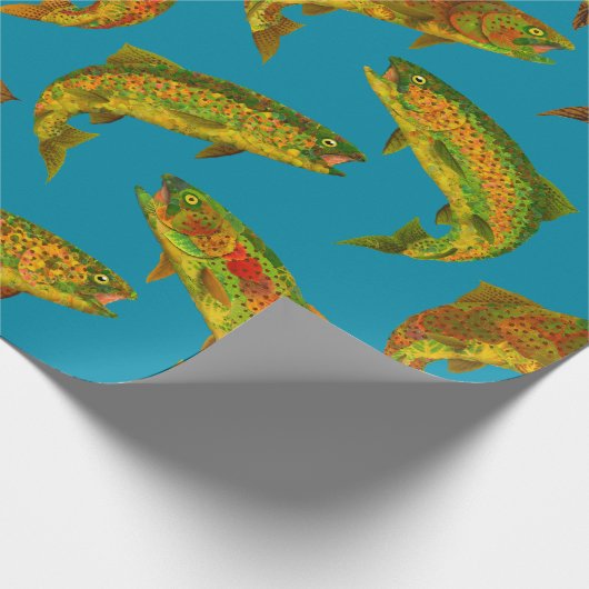 Aspen Leaf Rainbow Trout Seamless Pattern 2018 Cadeaupapier (Hoek)