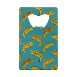 Aspen Leaf Rainbow Trout Seamless Pattern 2018 Creditkaart Flessenopener