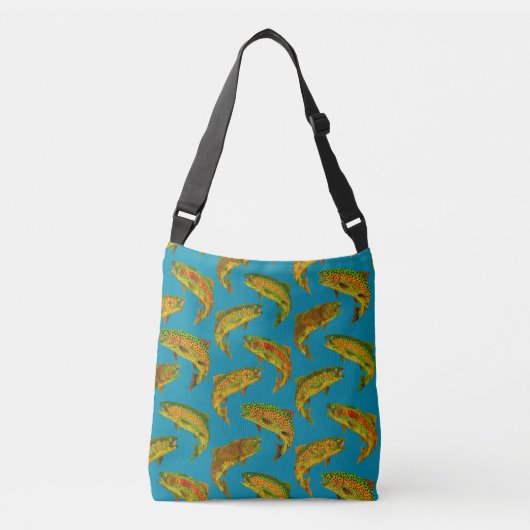 Aspen Leaf Rainbow Trout Seamless Pattern 2018 Crossbody Tas (Voorkant)