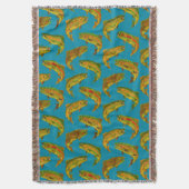 Aspen Leaf Rainbow Trout Seamless Pattern 2018 Deken (Voorkant Verticaal)