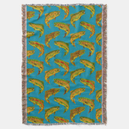 Aspen Leaf Rainbow Trout Seamless Pattern 2018 Deken