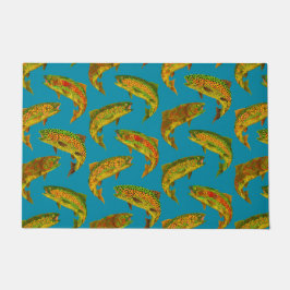 Aspen Leaf Rainbow Trout Seamless Pattern 2018 Deurmat
