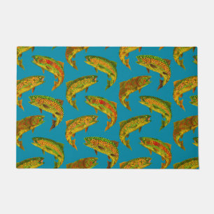 Aspen Leaf Rainbow Trout Seamless Pattern 2018 Deurmat