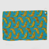 Aspen Leaf Rainbow Trout Seamless Pattern 2018 Golfhanddoek (Horizontaal)