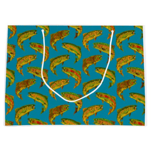 Aspen Leaf Rainbow Trout Seamless Pattern 2018 Groot Cadeauzakje (Voorkant)
