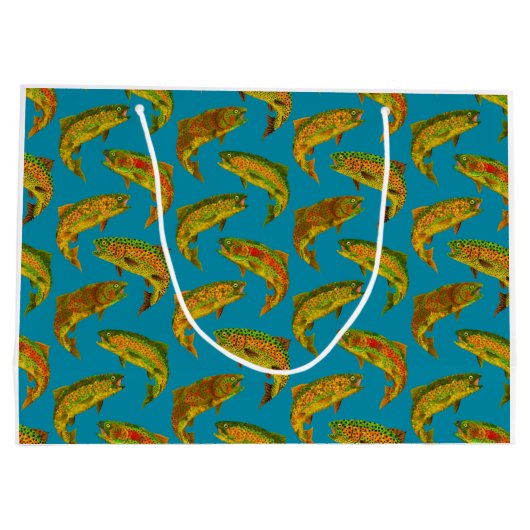 Aspen Leaf Rainbow Trout Seamless Pattern 2018 Groot Cadeauzakje (Achterkant)