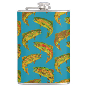 Aspen Leaf Rainbow Trout Seamless Pattern 2018 Heupfles