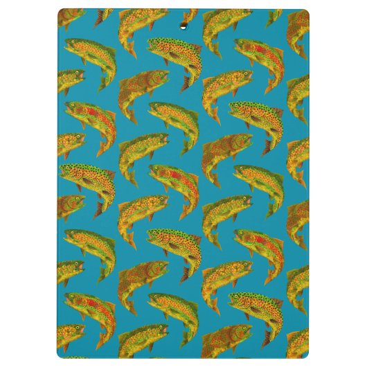 Aspen Leaf Rainbow Trout Seamless Pattern 2018 Klembord (Achterkant)