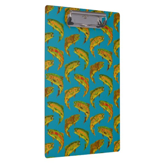 Aspen Leaf Rainbow Trout Seamless Pattern 2018 Klembord (Rechts)