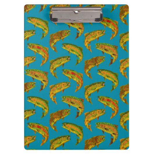 Aspen Leaf Rainbow Trout Seamless Pattern 2018 Klembord (Voorkant)