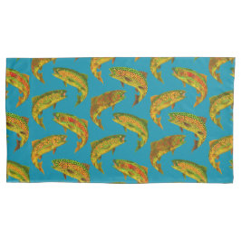 Aspen Leaf Rainbow Trout Seamless Pattern 2018 Kussensloop