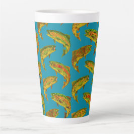 Aspen Leaf Rainbow Trout Seamless Pattern 2018 Latte Mok