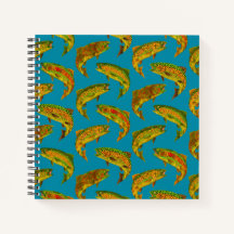 Aspen Leaf Rainbow Trout Seamless Pattern 2018