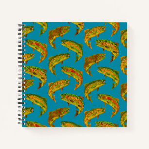 Aspen Leaf Rainbow Trout Seamless Pattern 2018 Notitieboek