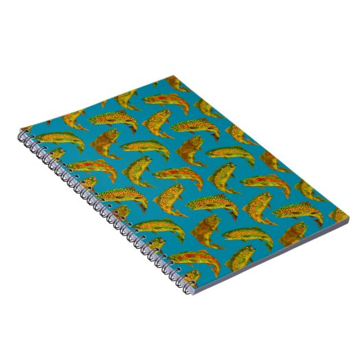 Aspen Leaf Rainbow Trout Seamless Pattern 2018 Notitieboek (Rechterzijde)