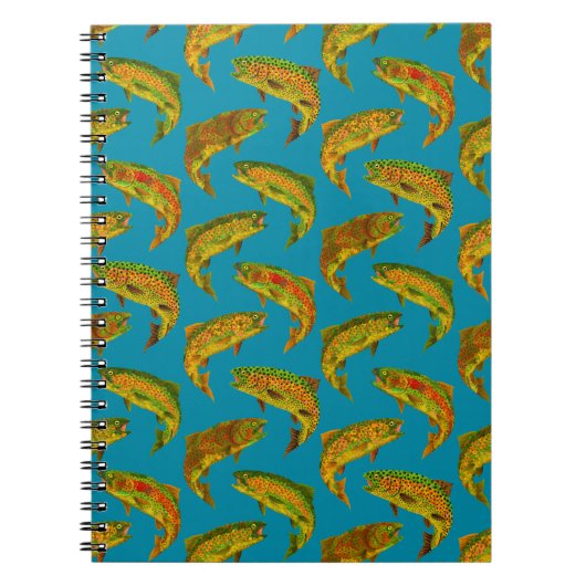 Aspen Leaf Rainbow Trout Seamless Pattern 2018 Notitieboek (Voorkant)