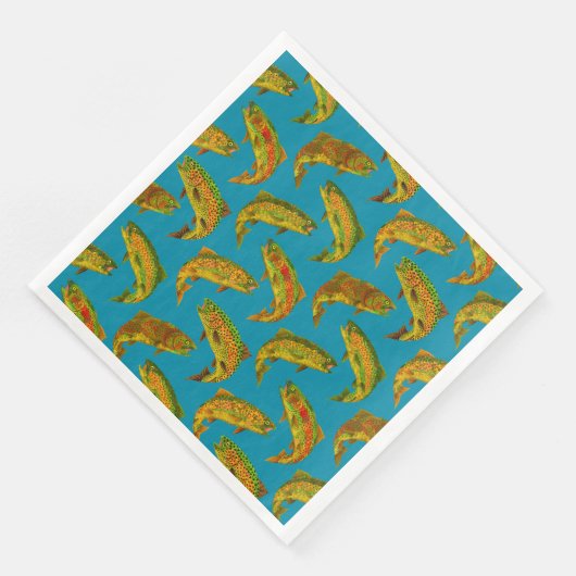 Aspen Leaf Rainbow Trout Seamless Pattern 2018 Servet (Hoek)