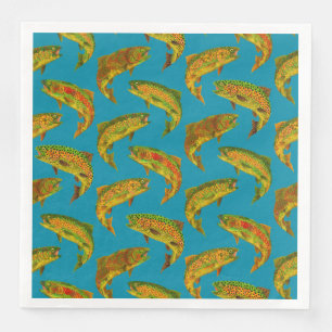 Aspen Leaf Rainbow Trout Seamless Pattern 2018 Servet