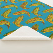 Aspen Leaf Rainbow Trout Seamless Pattern 2018 Sherpa Deken (3/4)