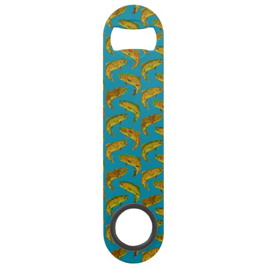 Aspen Leaf Rainbow Trout Seamless Pattern 2018 Speed Flessenopener (Voorkant)